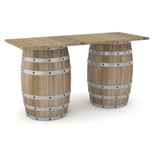 Oak Barrel Long High Table